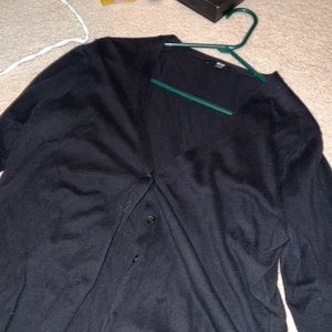 Uniqlo black button down cardigan